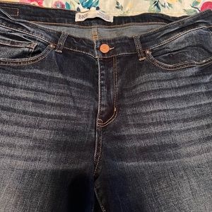 BKE jeans with small amount of distressing on pockets and ankles.